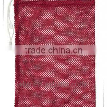 Red mesh drawstring bag