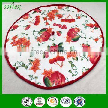 China Supply Round Type Printing Cotton Kitchen Towel With Ties