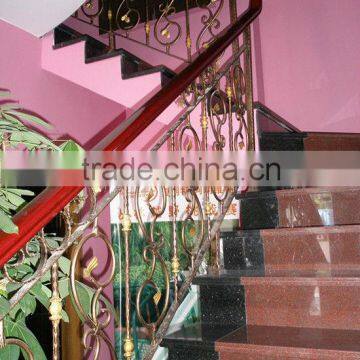 Top-selling black interior wrought iron rail frame