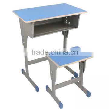 Single Student Wooden Metal Desk and Chair Set