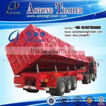 heavy duty 3 Axles 60ton Hydraulic Cylinder side Dump semi trailer/tipper Trailer For Sale