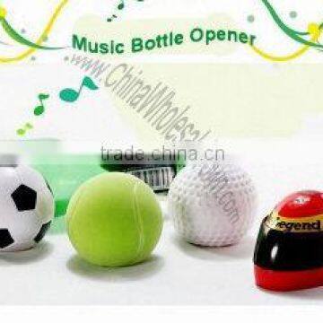 Push-up Football Shape Plastic Bottle Opener with custom sound for gifts