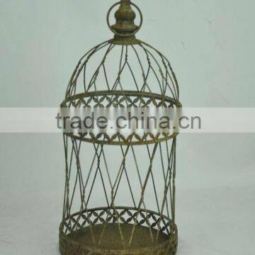 14A389MCE Rustic Gold Metal Wire Bird Cages, Cage for Plants Stand photo-3