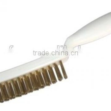 2 Row Heavy-duty brass wire brush with polypropylene plastic handle