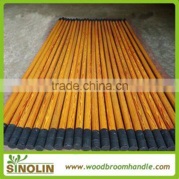 SINOLIN company wood grain pvc broom handle with plastic cap                        
                                                Quality Choice