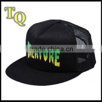 cool custom fluorescent green printing mesh hats