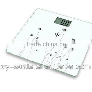 180kg wide glass platform large LCD electronic voice bathoom scale with talking function and talk