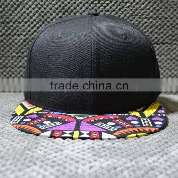 Custom No Minimum Wholesale flat brim snapback cap,floral printed snapback hats