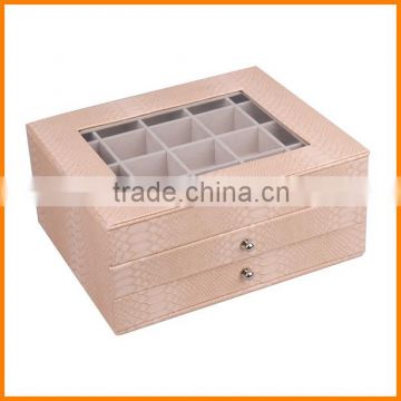 Large wooden jewelry box jewelry box European-style garden Korea transparent glass cover birthday gift