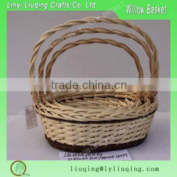 2016 wholesale round wicker baskets set for fruit/ set 3 baskets