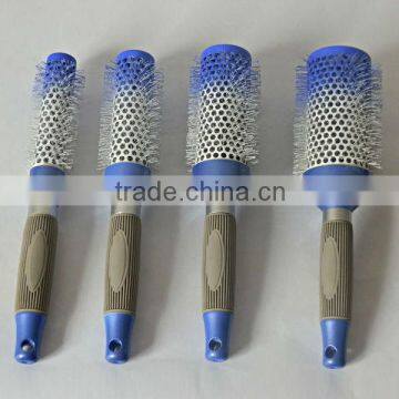 heat control steel wire ceramic hair brush with soft handle