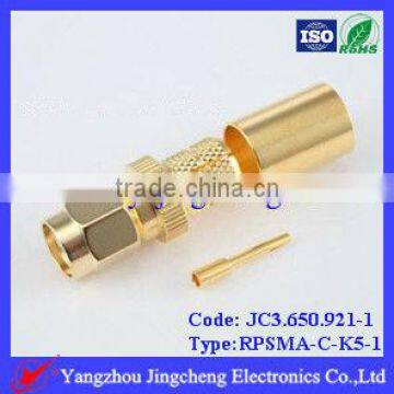 SMA Reverse Polarity male body with female pin crimp straight for SYV-50-5-1 cable