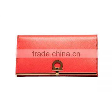 WA8101 High quality coral saffiano PU wallet purse women