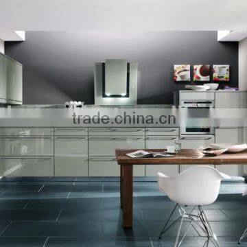 high gloss grey lacquer kitchen cabinet