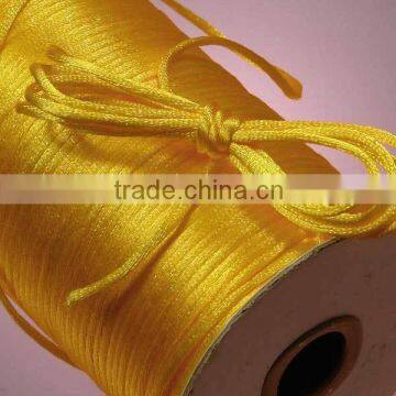 Satin cord Jewelry making supplies-bright yellow color china knot satin cord for jewelry DIY making and craft supplies