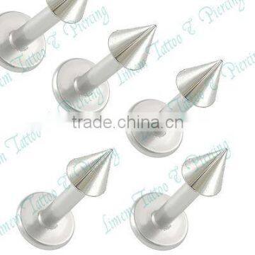 steel labret 3mm cone lip piercing tragus stud monroe bar ring Piercing jewelry 316L Surgical Steel