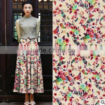 Sales rayon plain digital printed fabric fashion garment material