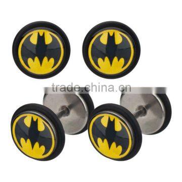 Batman Fake Plugs Stainless Steel Cheaters Batman Piercing