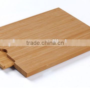 2016 new natural antibacterial rectangular blades chopping board with non-slip mat bamboo cutting board wholesale with scale