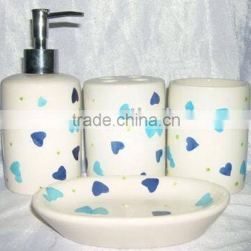 ceramic bathroom set,soap dish, soap dispenser,tumbler,toothbrush holder