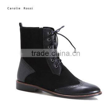 British style short boot lace up branded shoes