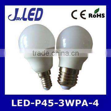 LED G45 e14 P45 bulb 3w plastic and aluminum body high quality