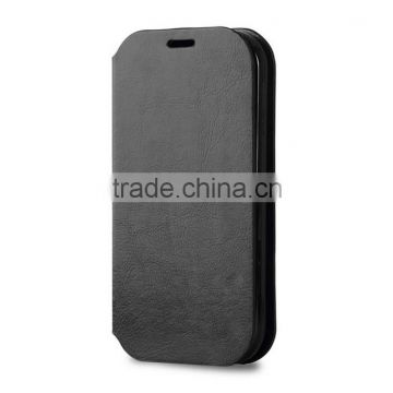 Hot selling black leather phone case with card holder in Dongguan