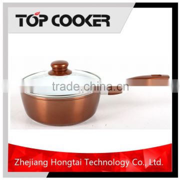 Aluminum forged ceramic coating saucepan with lid