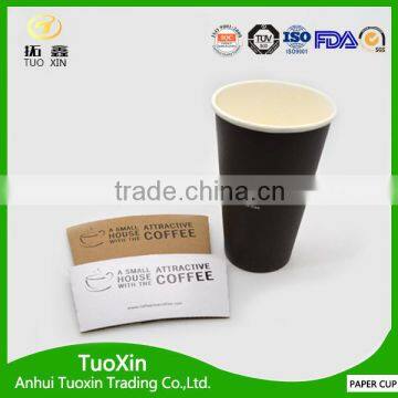 Nice design single wall paper cup with lid for fast food