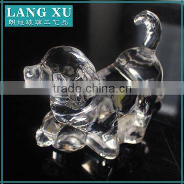 Hand Pressed Dog animal shape glass cnadlestick holders