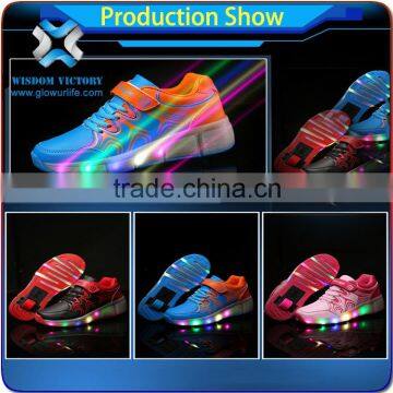 LED shoes with App flashing children kid cool USB shoes,led light up kids shoes