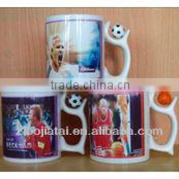 11oz Photo Printing Ceramic Sublimation Mug with Football in Handle