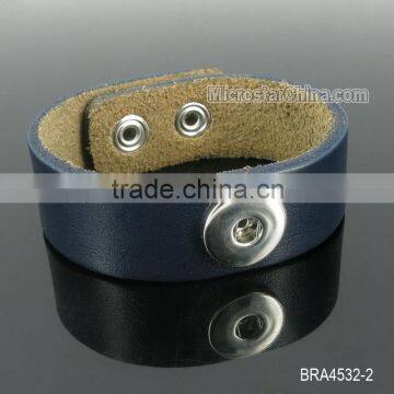 2.5cm Fashion dark blue real mens leather bracelet
