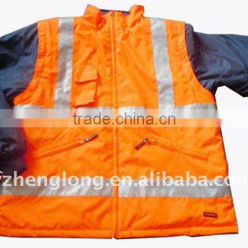 High visibility reflective safety workwear jacket