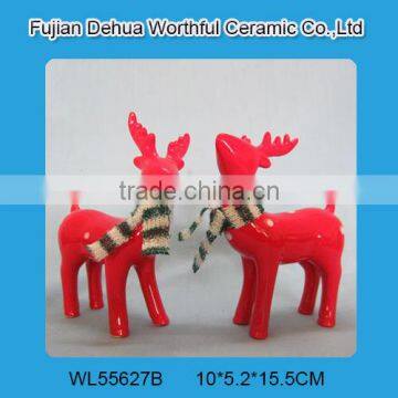 2016 hot selling ceramic christmas crafts,ceramic reindeer christmas decoration