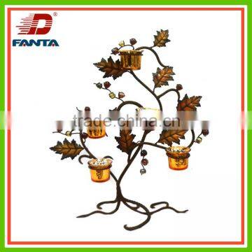 Decorative Autumn Harvest metal tree tea light holders for tabel decor