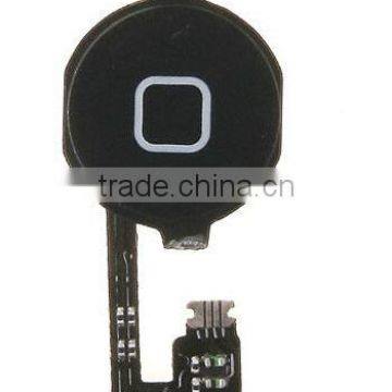 Cell Phone BLACK White Home Menu Button Flex Cable + Key Cap assembly for Apple iPhone 4 4s