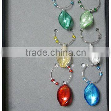 glass red wine charms goblet decoration
