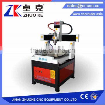 Factory Price 4 Axis Small Metal CNC Router Machine For Aluminum Copper With Ball Screw Transmission Mach3 Controller ZK-6060