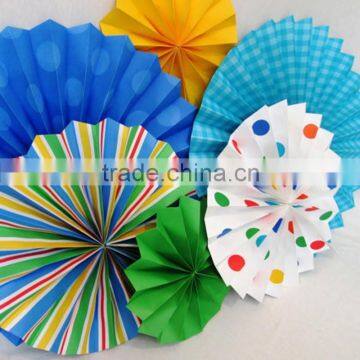 Hanging Ceiling PAPER Party Decoration 16inch PAPER FAN for Event decoration                        
                                                Quality Choice