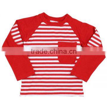 Wholesale 2016 Latest Design Green Stripe Baby Boy Cotton Raglan Pockets Design Fashion Kids Boys Knit Shirts photo-2