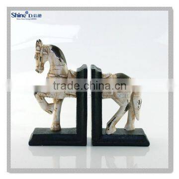 Polyresin Wood Finidh Horse Cute Bookends Animal Bookends