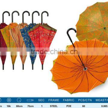 16 ribs red clear flower shape Plastic straight umbrella transparent