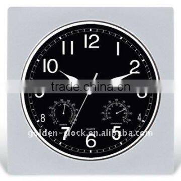 Wall Clock with Thermometer and Hygrometer, Weather Station Clock