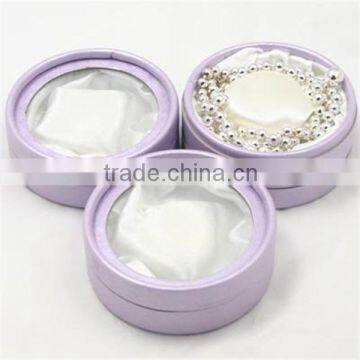 Round jewelry cardboard paper box with clear window