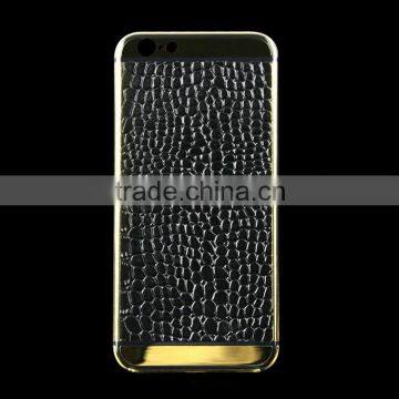 Luxury leather design for iphone 6 plus special edition gold plated housing