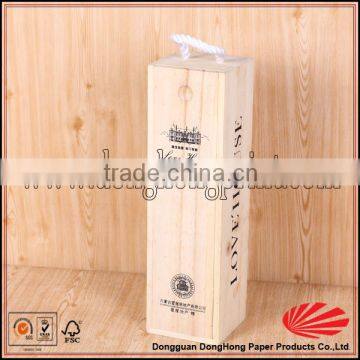 Sliding design unfinished cheap wooden wine boxes for sale