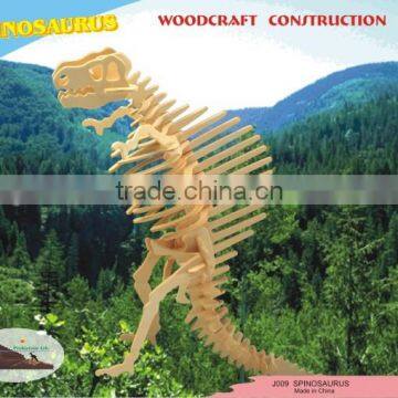 Kid Wooden Thorn Dragon Dinosaur Bone Toy 3D Puzzle Woodcraft Construction