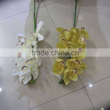 real touch 9 heads artificial latex flower cymbidium faberi