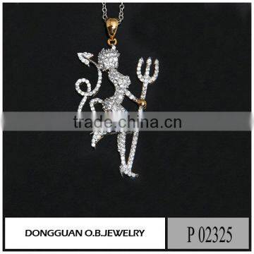 Wholesale two color plated necklace jewelry 925 silver and brass pendant